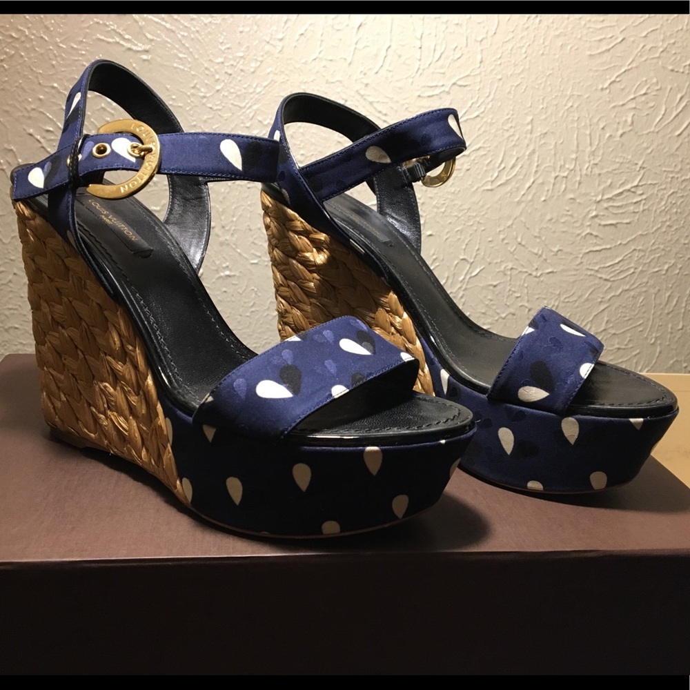 Louis Vuitton Blue wedged heels